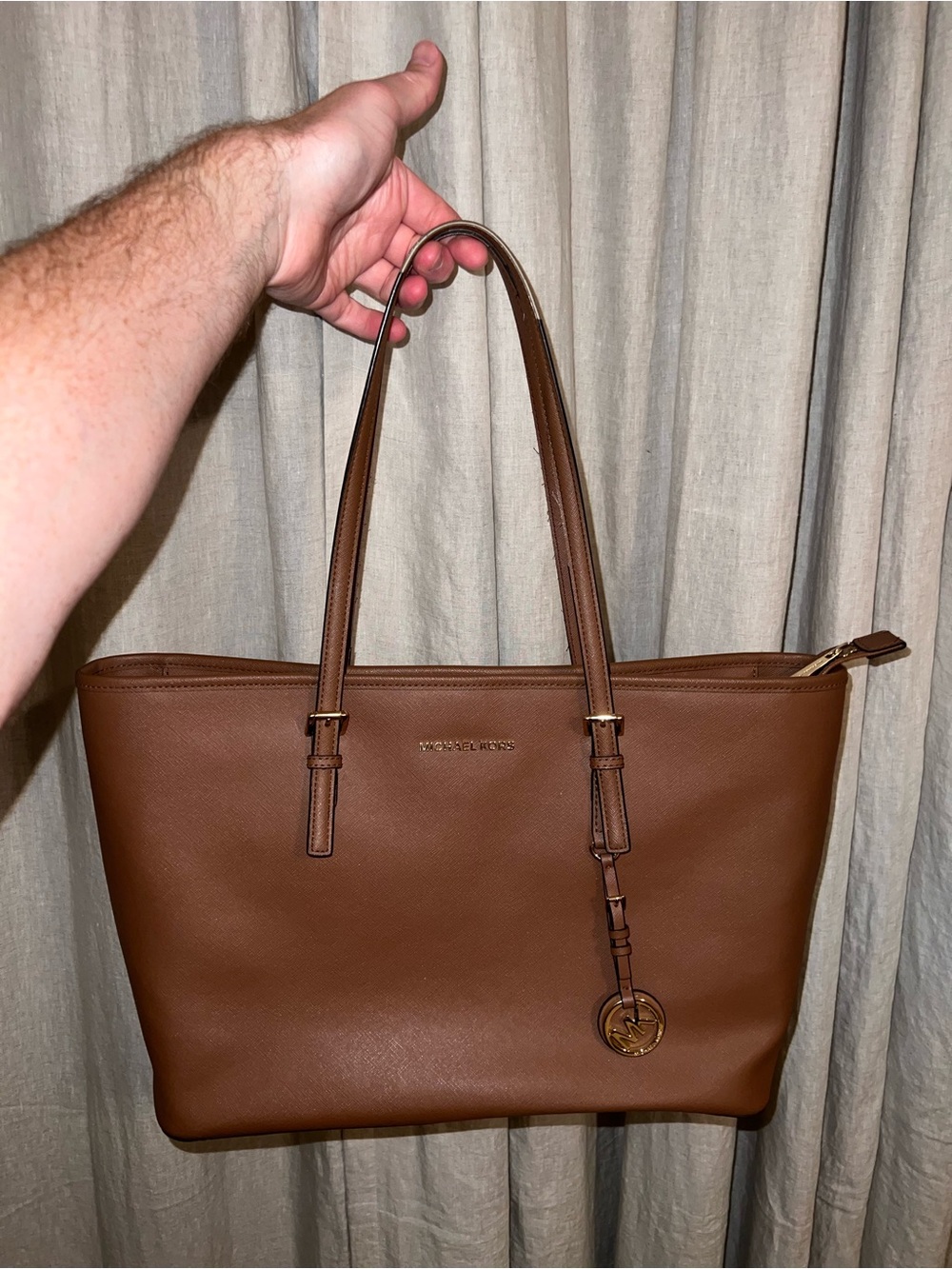 Michael Kors Chestnut Brown Leather Shoulder Tote